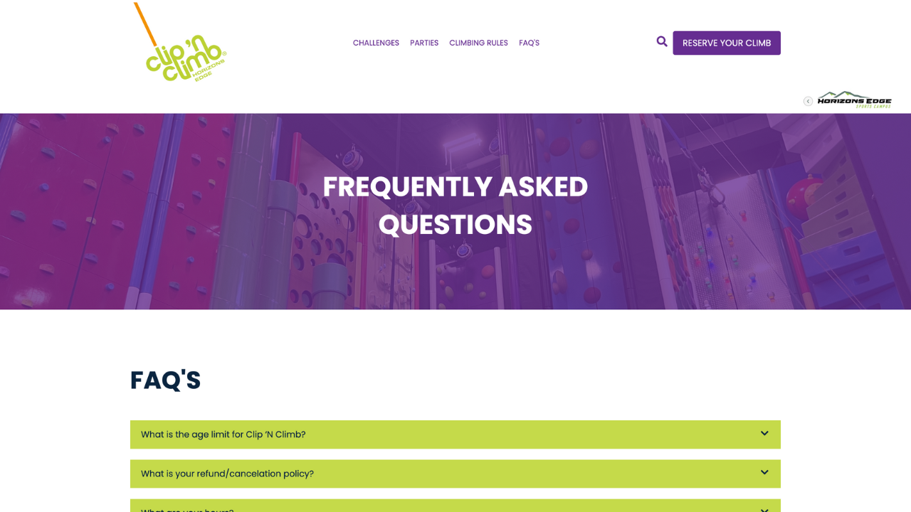 Clip 'n Climb Website Project